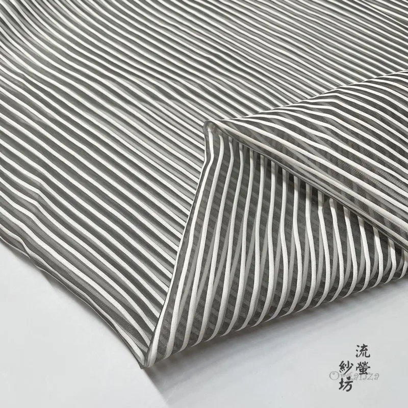 Жаккардовая ткань из органзы в полоску для свадебного украшения сетчатая