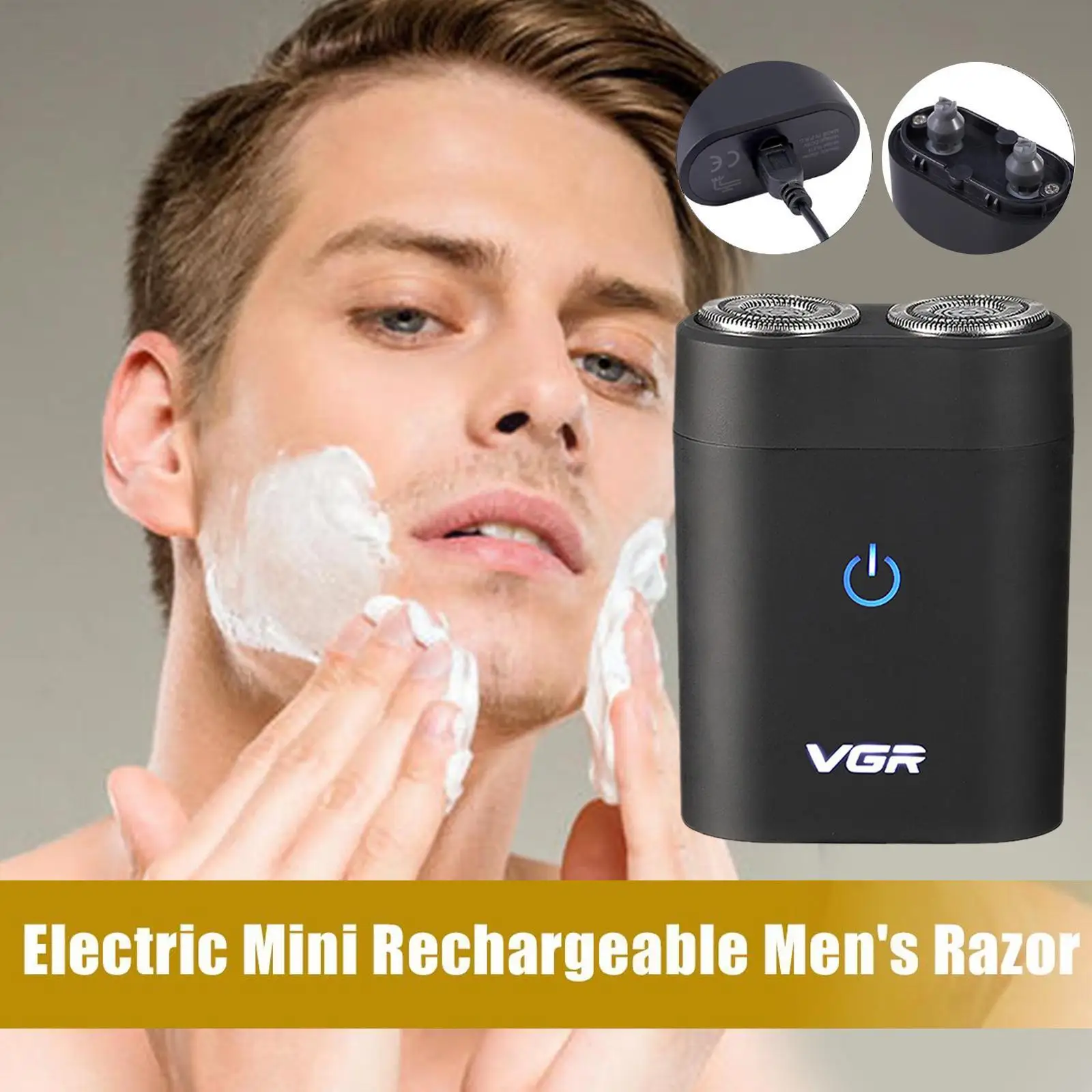 

Vgr Mini Electric Usb Reciprocating Shaver Portable Body Shaver Full Leather Washing Mobile Shaver Unisex Painle L5v0