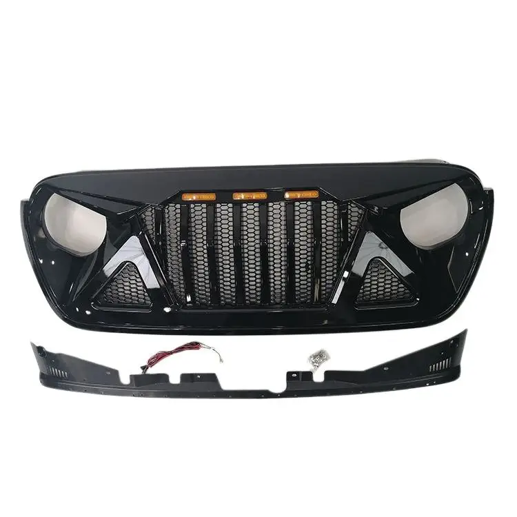 

High Quality Front Car Face Accessories Black Racing Mesh Grille Upper Grill Replacement Shell For Jeep Wrangler JL 2018-2022