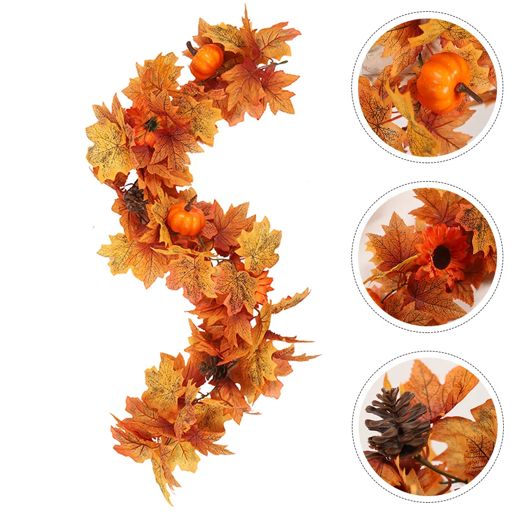 

Artificial Sunflowers Outdoors Simulated Maple Leaf Rattan Fall Garland Thanksgiving Leaves Vines Mantel Decor Christmas