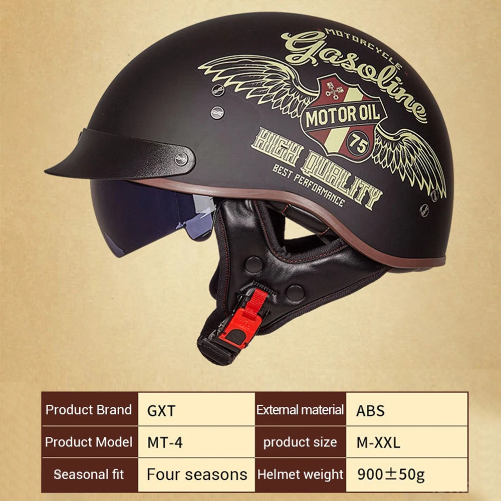 Ретро мотоциклетный шлем GXT для скутера гоночный езды на мотоцикле с защитой от