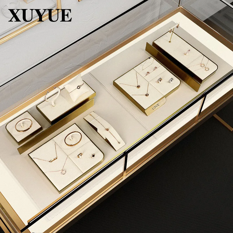 Jewelry display props metal frame necklaces bracelets rings jewelry display light luxury counter jewelry display