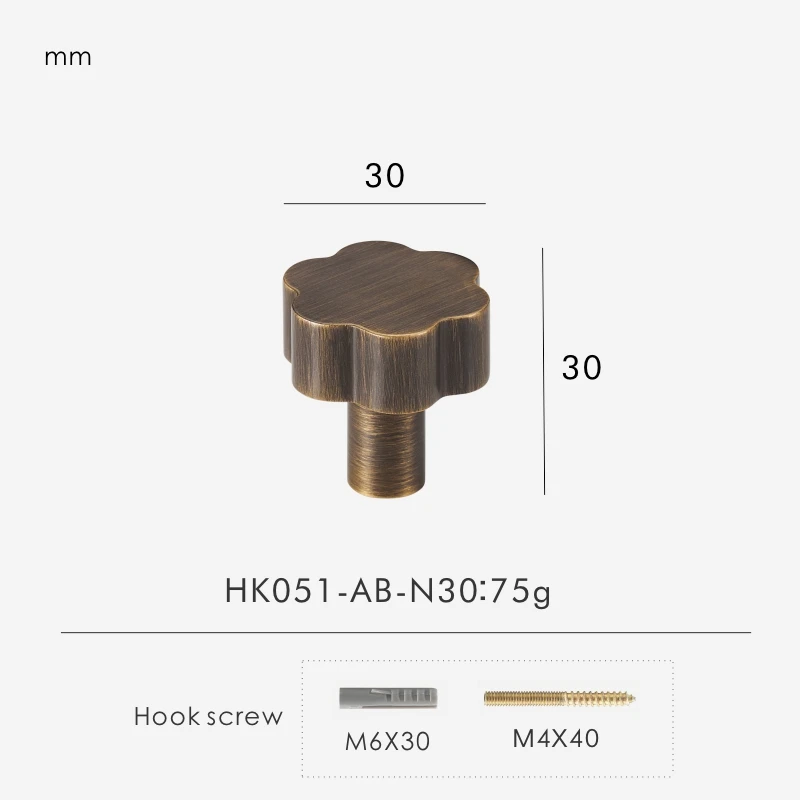 

Ручки для шкафов Nurlin латунь гексапеталовые