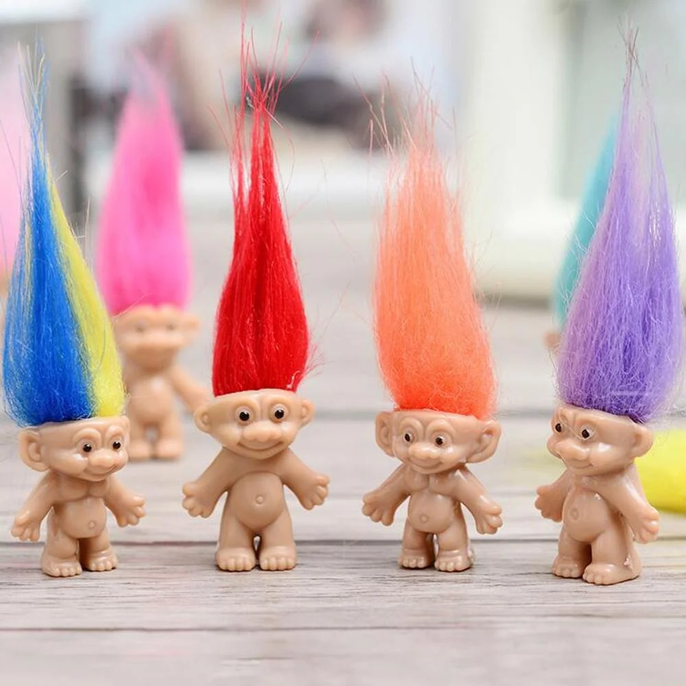 

5pcs/lot Kawaii Trolls Dolls Anime Action Figure Colorful Hair Family Members Models Kids Toys for Children Nostalgic Adult Gift