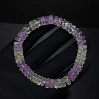 natural purple green kunzite abacus beads bracelet 9x4 2mm crystal women men beads kunzite rarest bracelet cat eye aaaaaa