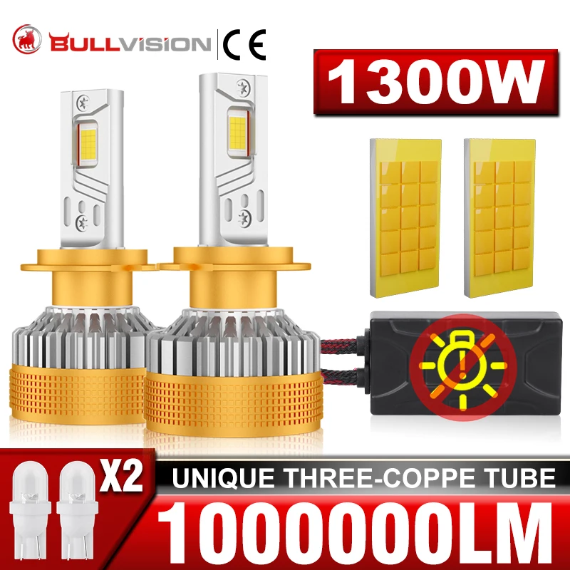 

1300W H11 H7 Canbus H4 LED 6000K 1000000 Фара LM высокой мощности, жирная медная трубка 9570 CSP H1 H8 9005 HB3 9006 HB4 9012 HIR2 Лампа