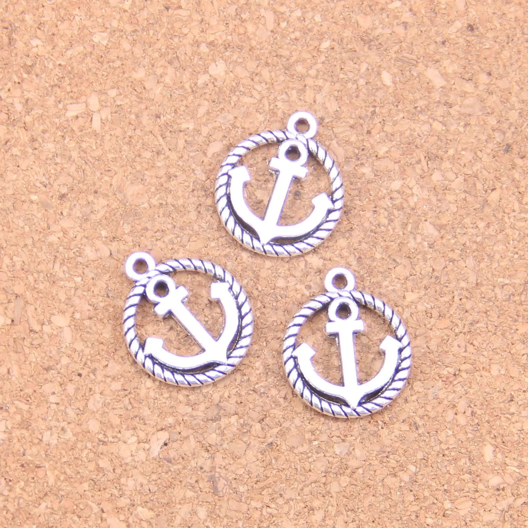

106pcs Charms circle anchor 15mm Antique Pendants,Vintage Tibetan Silver Jewelry,DIY for bracelet necklace