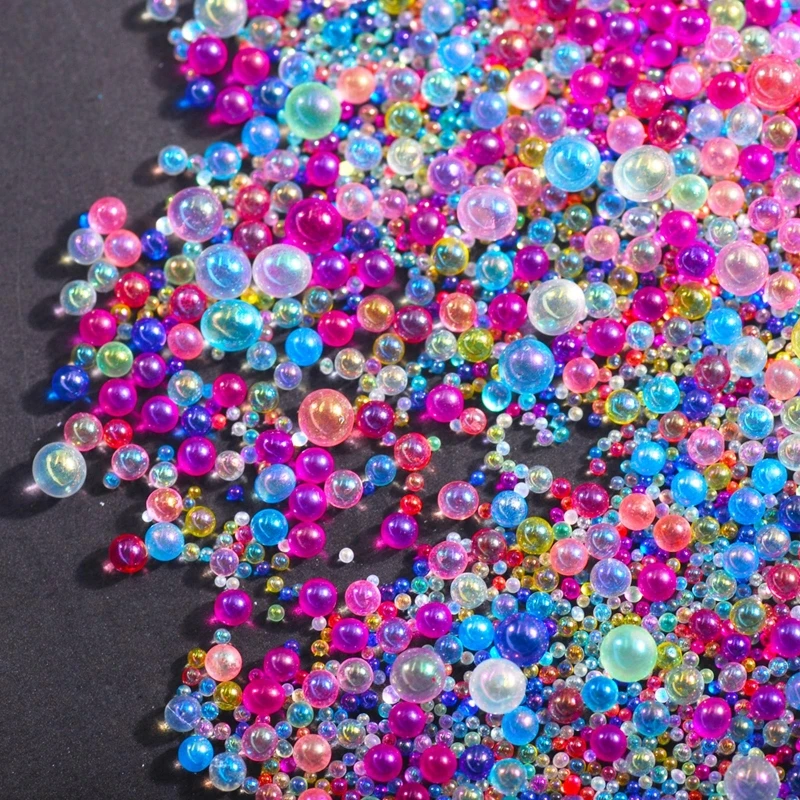 

50 г УФ-полимерные Пузырьковые бусины AB миниатюрное включение для 3D дизайна ногтей кулон Декор