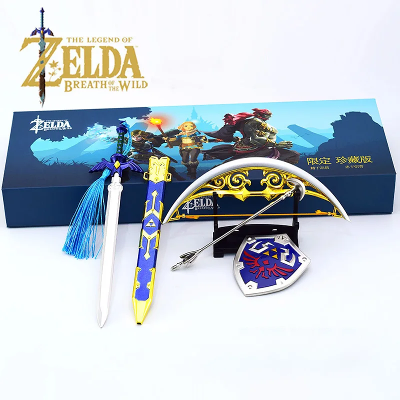 

Hyrule Dream Weapon Set Master Sword Light Bow Sea Lotus Shield 22cm Game Peripheral Collection Edition Weapon Model Keychain