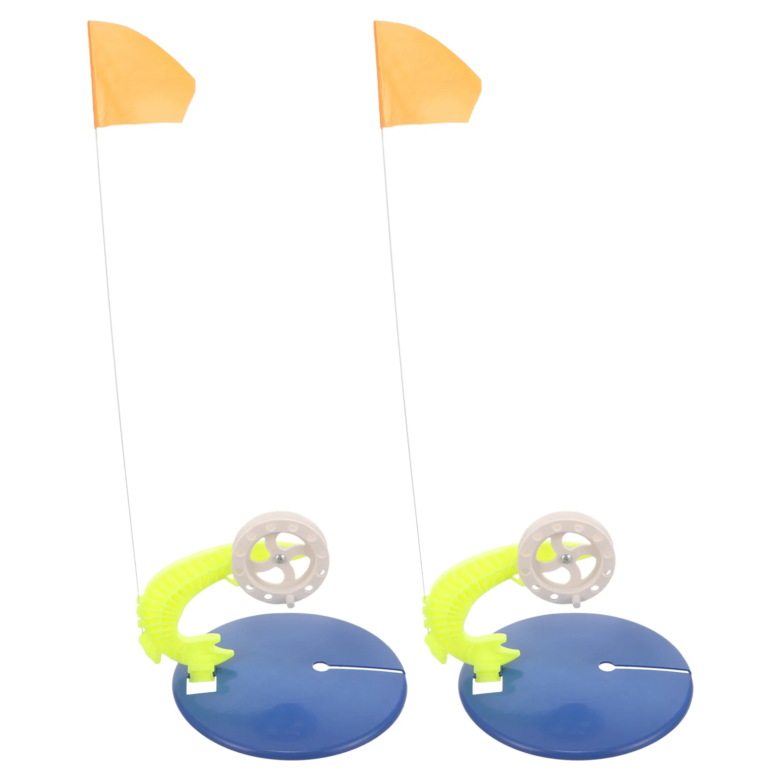 

2 Pcs Tip-up Anglers Fishing Flag Angling Supplies Abs Ice Sled Supply