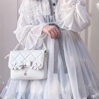 xiuya kawaii handbags for women japanese lolita party shoulder bag 2022 trendyol cute pu leather bow tie jk crossbody bag