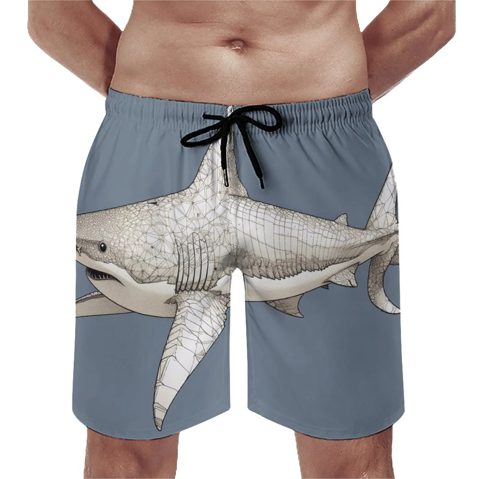 

Summer Board Shorts Shark Sports Fitness Cartoon Custom Board Short Pants Hawaii Quick Dry Swimming Trunks Plus Size