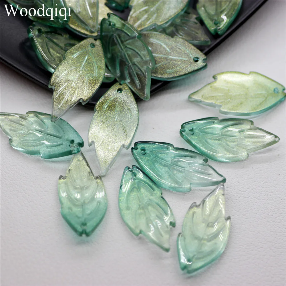 Lampwork Peony Leaf Petal 20pcs 12x26mm Gloss Glaze Glass With Hole Loose Beads Wholesale For Jewelry Making DIY Crafts Finding