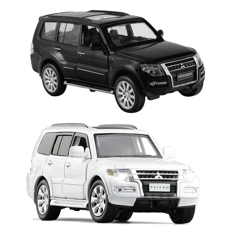 

Модель внедорожника 1/32 Mitsubishi Pajero V97, игрушечный автомобиль из сплава, литой звук светильник, руль, внедорожник, игрушечный автомобиль V175