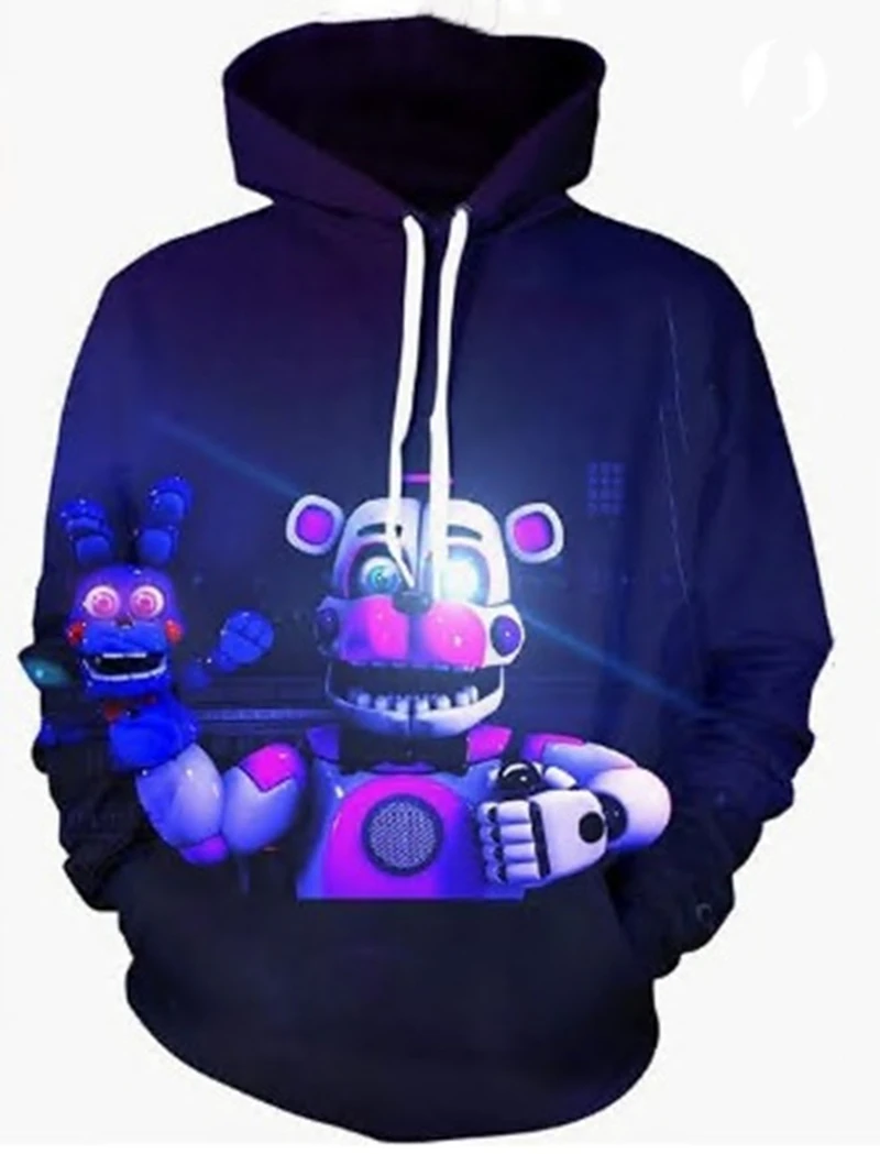 Толстовки с капюшоном Игра Five Nights at Freddy пуловер FNAF толстовка для косплея принтом