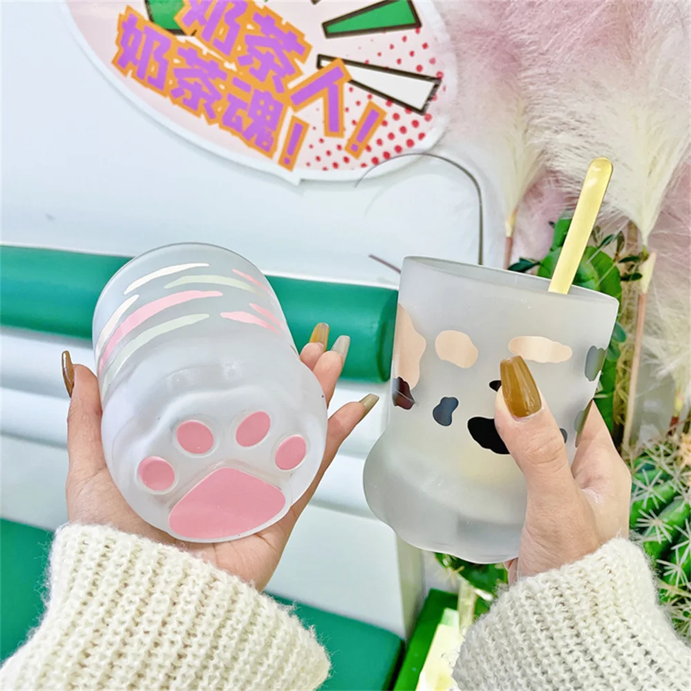 

Creative Frosted Texture Cup Body Frosted Glass Cups Heat Resistant Coffee Mug Drinkware Portable Personality Drinking Cup Ins