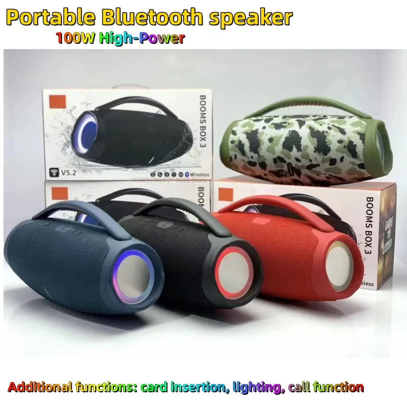 

Портативная высокомощная Беспроводная аудиосистема с RGB-дизайном, внешний музыкальный центр, сабвуфер, 3D стерео, объемный звук, TWS/USB/AUX/TF звуковая коробка