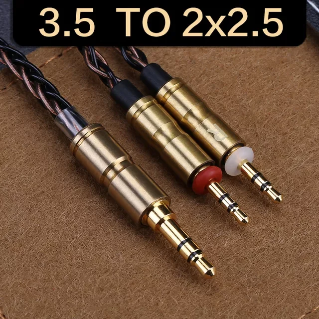 

Original 8 Core Cable for Headphone 1 to 2 jack 3.5/2.5/4.4mm Balance Upgrade Replacement Silver Cables 1.4m Personality