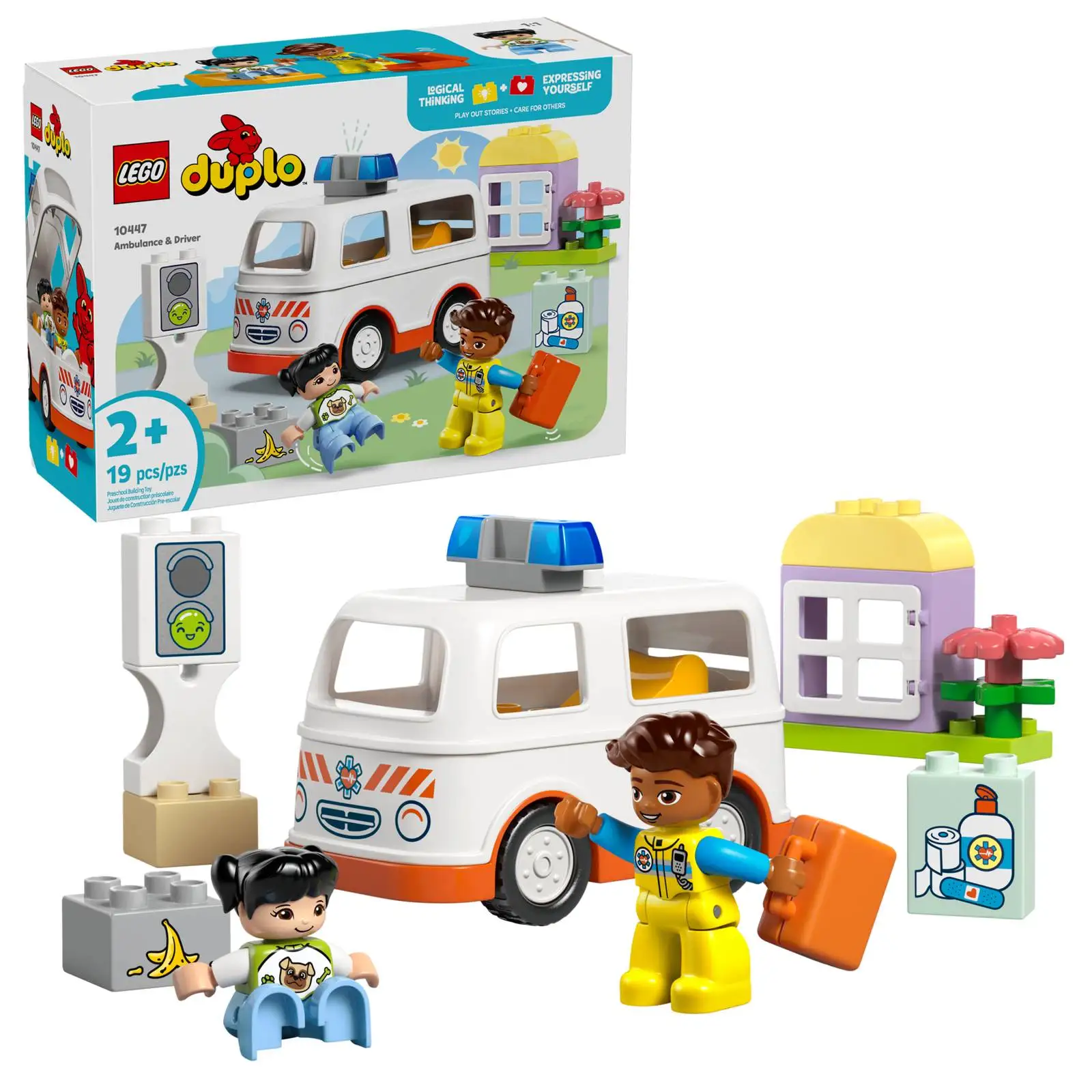 Фото LEGO ®   DUPLO ®   Скорая помощь и водитель (10447) Игрушка для детей дошкольного возраста от 2 лет, 19 шт. №1