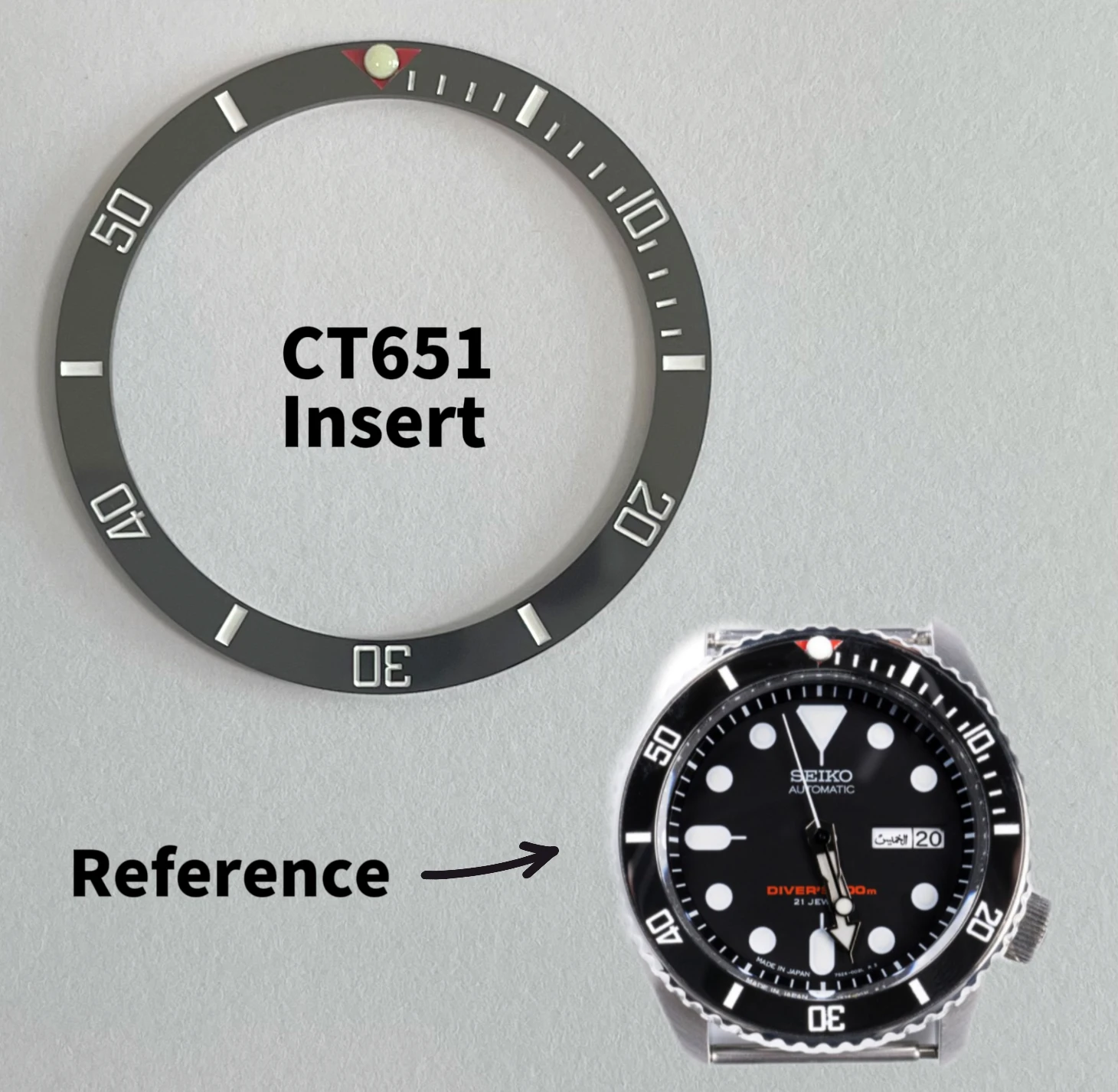 

Flat Ceramic Bezel Insert for SKX007 SRPD 14+ Designs Replacement Mod