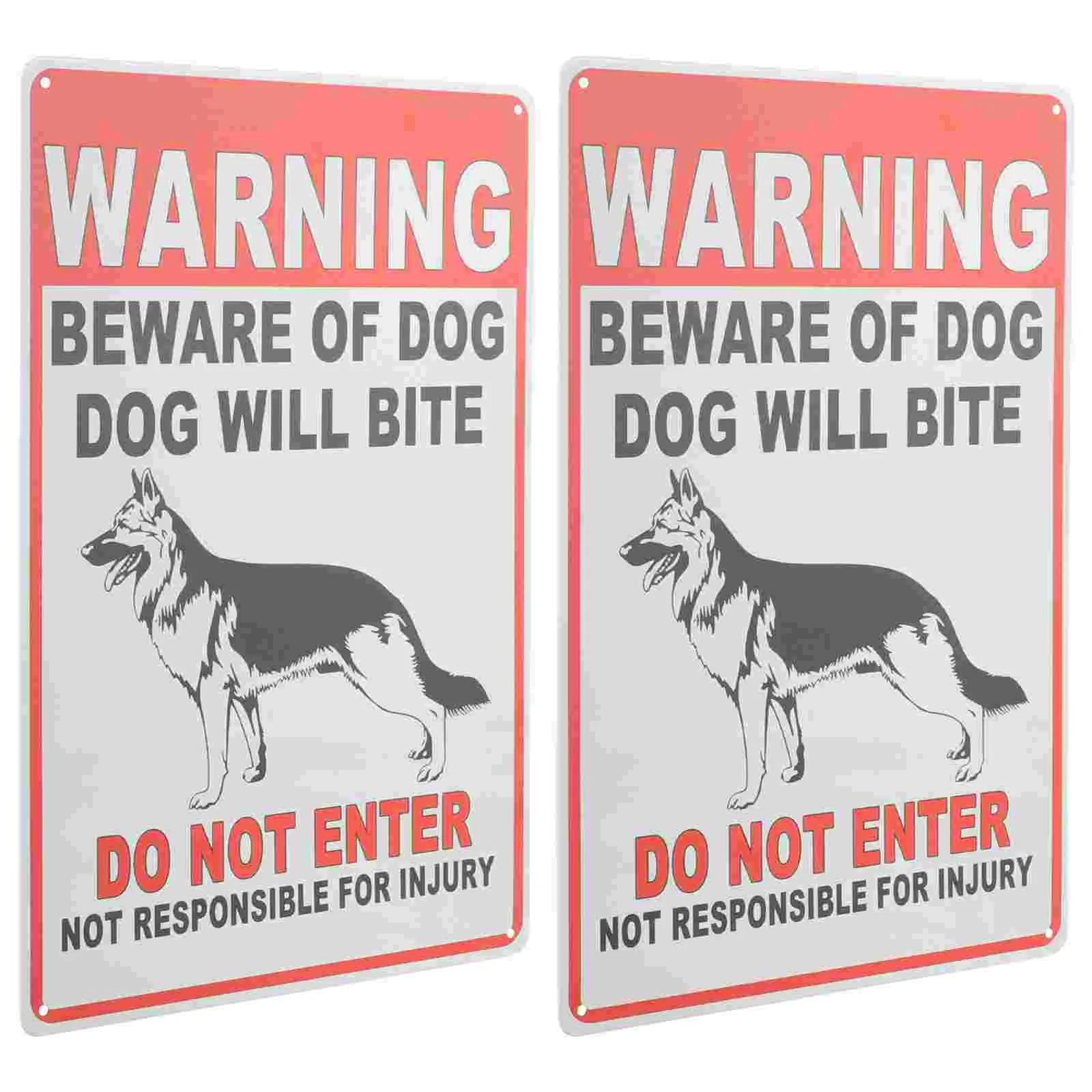 

2Pcs Beware of Dog Sign Metal Beware Dog Sign Warning Sign Garden Yard Dog Warning Sign