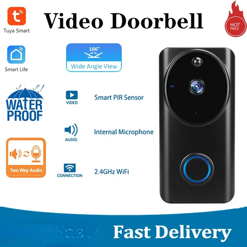 2022 New Tuya Smart Wifi Video Doorbell Wireless Visual Two Way Intercom Home Mobile Phone Remote Door Bell Free shipping Hot