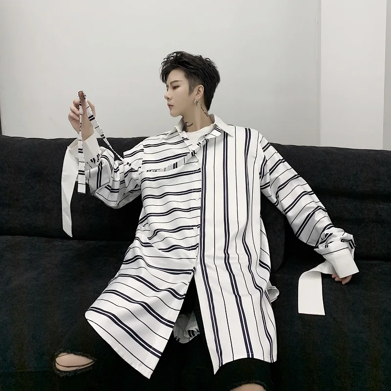 GetSpring женская рубашка 2024 Осенняя полосатая лента дизайнерская мужская блузка