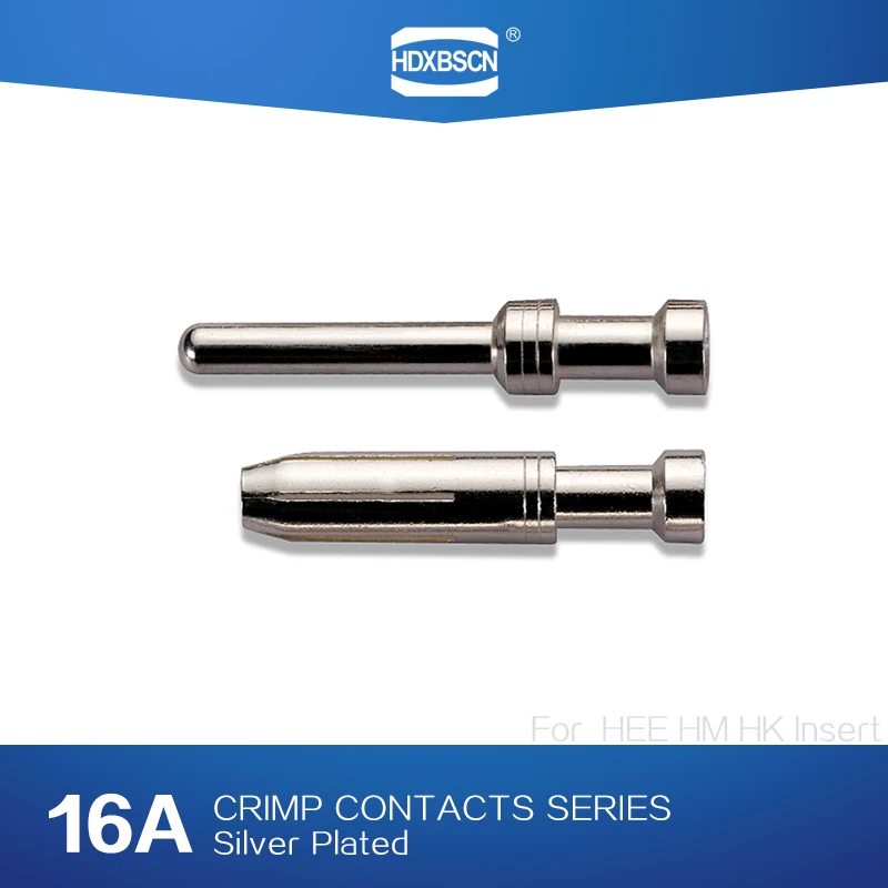 

Heavy Duty Connector Silver Male and Female Crimping Contacts Pin 16 A For HEE,HM,HK