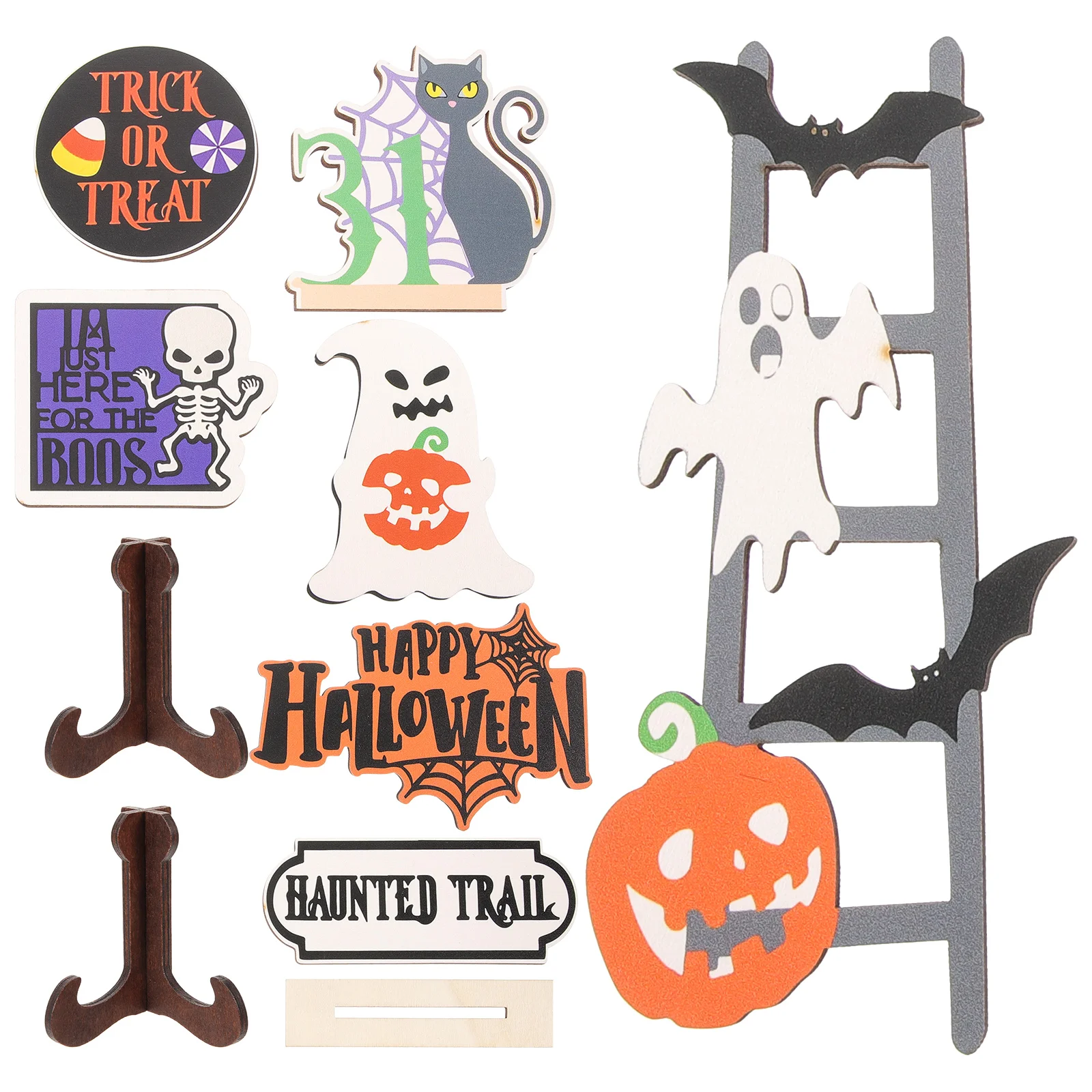 

Halloween Table Sign Tiered Tray Adorn Tabletop Decor Kitchen Wooden Decors Party Autumn Decor