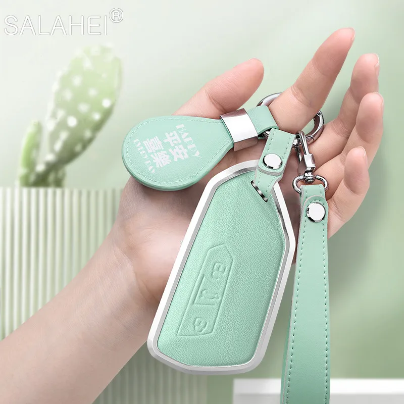 

Кожаный чехол для автомобильного ключа, чехол-брелок для дистанционного управления, защитный держатель для ключей для VW MK8, Golf 8, 2020, для Skoda ...