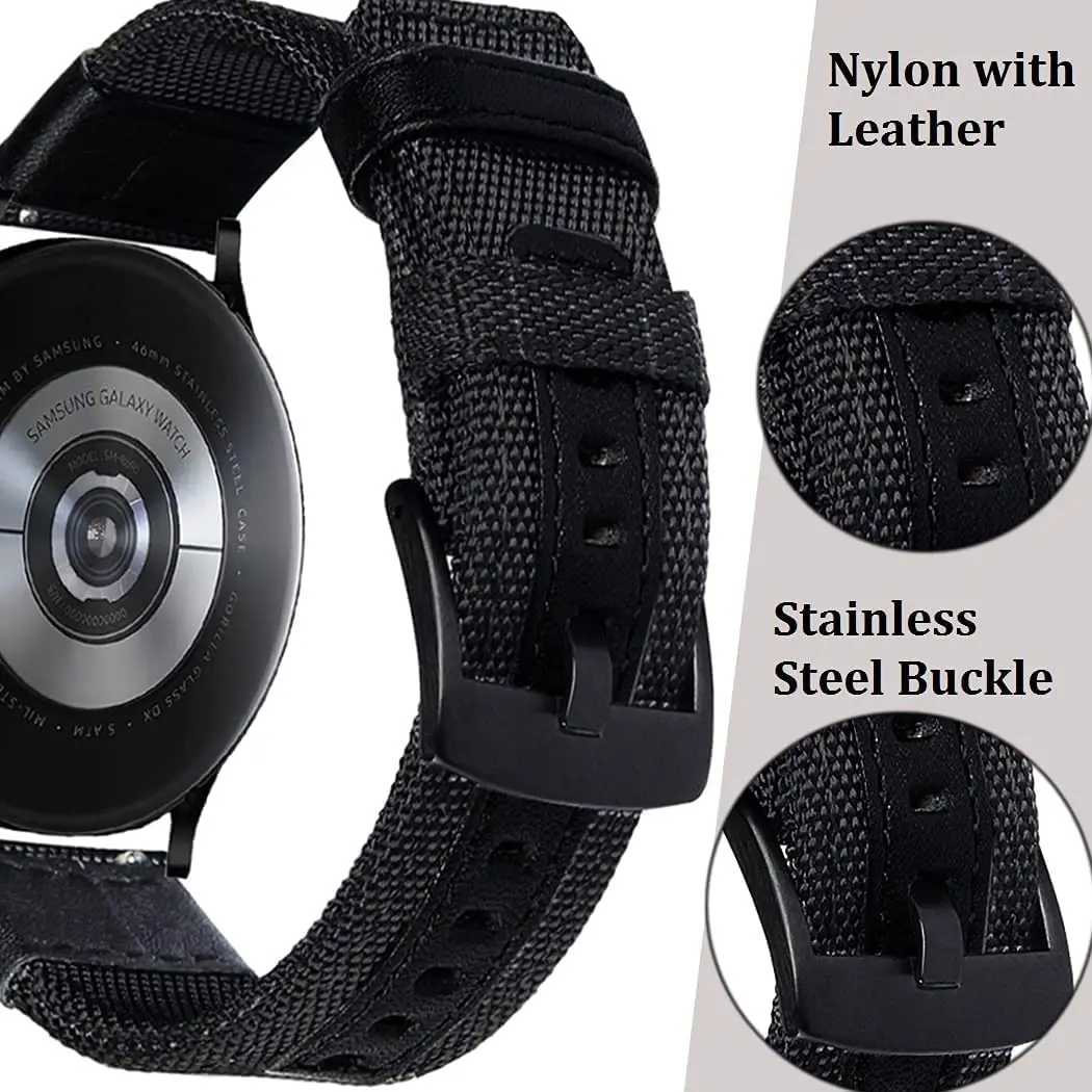 20mm 22mm Strap nylon Fabric For Samsung Galaxy watch 4 40mm 44mm Classic 42mm 46mm Replacement Band Amazfit HUAWEI Watch GT2