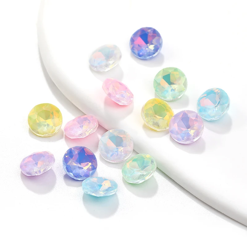 Круглые стеклянные стразы 8 мм для украшения поделок аксессуары заостренные