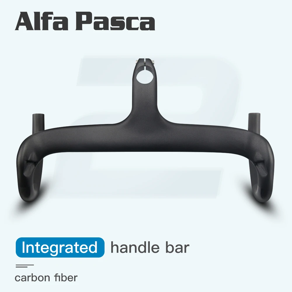 Alfa Pasca Carbon Handlebar Road Bike Drop Handlebars With Stem Integrated Handle Bar 3K/UD Matte 400/420/440 Bike Handlebars