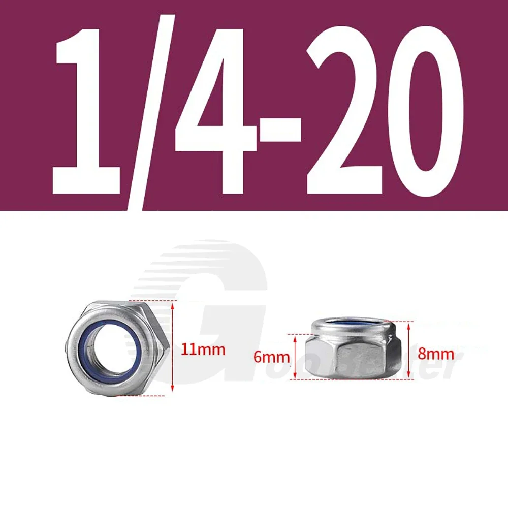 

UNC 4 # 6 # 8 # 10 # 1/4 5/16 3/8 1/2 7/16 дюймов нейлоновые самоблокирующиеся гайки из нержавеющей стали с шестигранной нейлоновой вставкой стопорные гайки