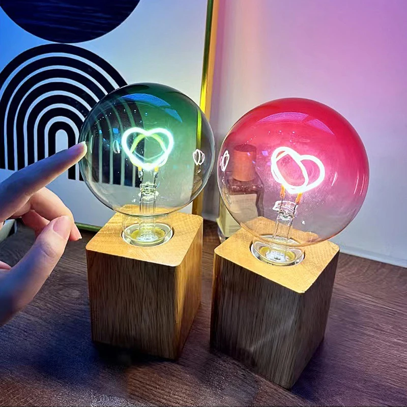 

INS Atmosphere Night Light Cute Table Light Red Green Light Bulb Gift Home Decoration For Living Room Bedroom EU PLUG