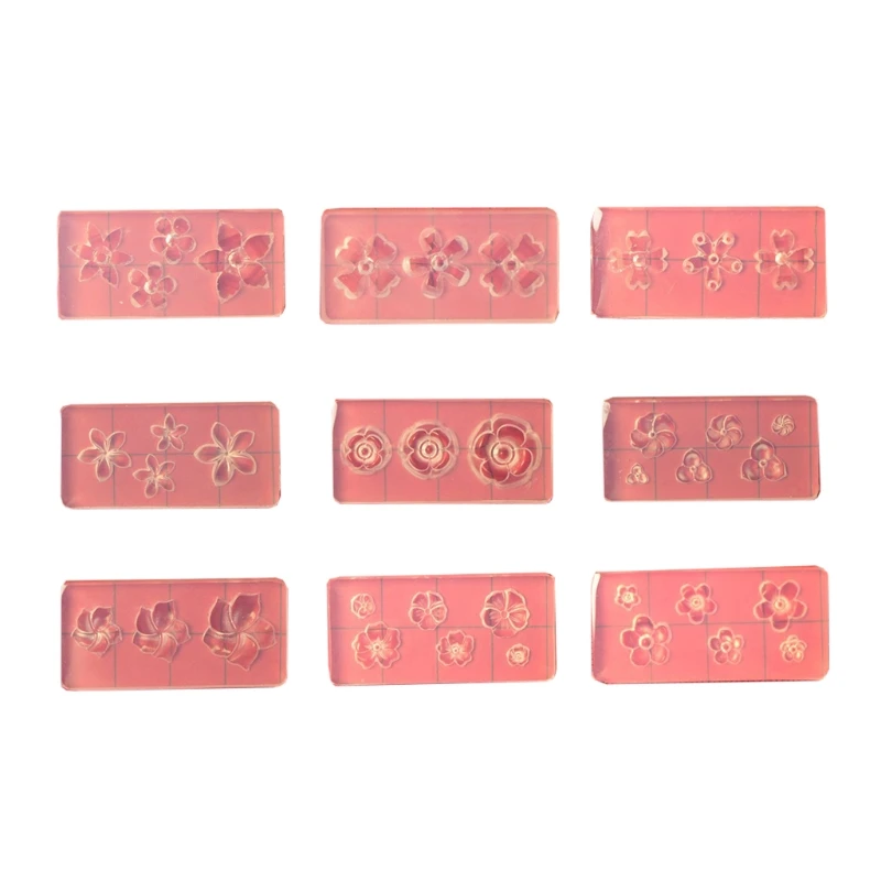 9 Pcs Five Petals Flower Ornaments Epoxy Resin Mold Nail Art Decorations Silicone Mould DIY Crafts Jewelry Casting Tool images - 6