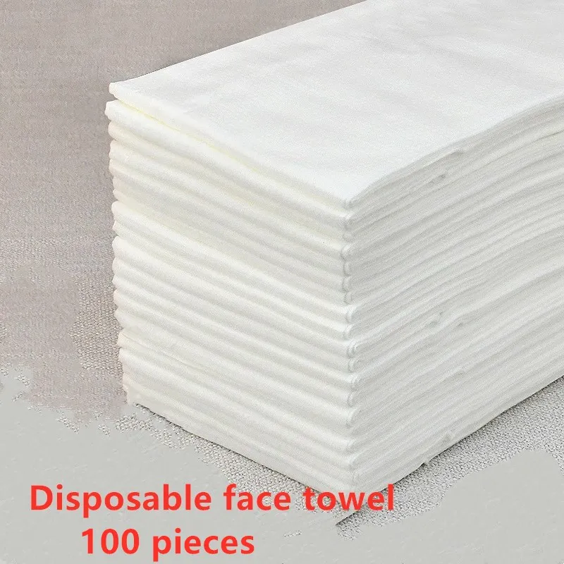 100 pieces Disposable Face Towel Plant Fiber White Absorbent Paper Travel Towel Massage Beauty Sauna Spa Hotel Towel Washcloth
