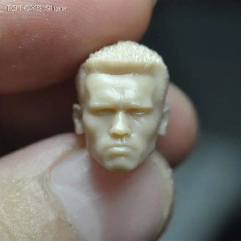 Head Sculpt Unpainted 1/18 Arnold Schwarzenegger PVC Male Soldier Head Carving Fit 3.75'' JOYTOY ORI TOY Action Figure