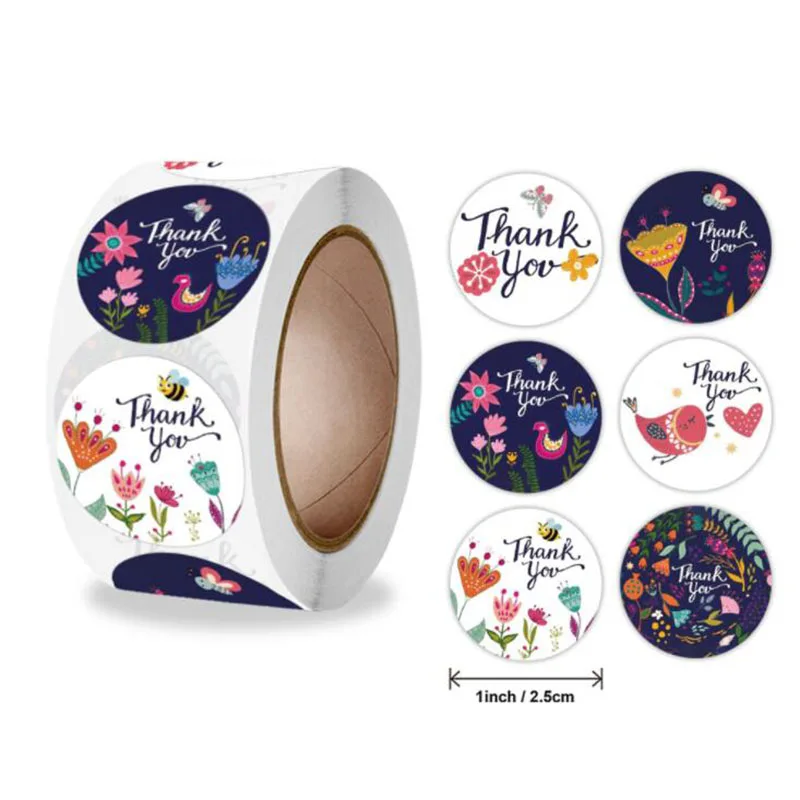 

Наклейки с надписью «Thank You», 500 шт. в рулоне