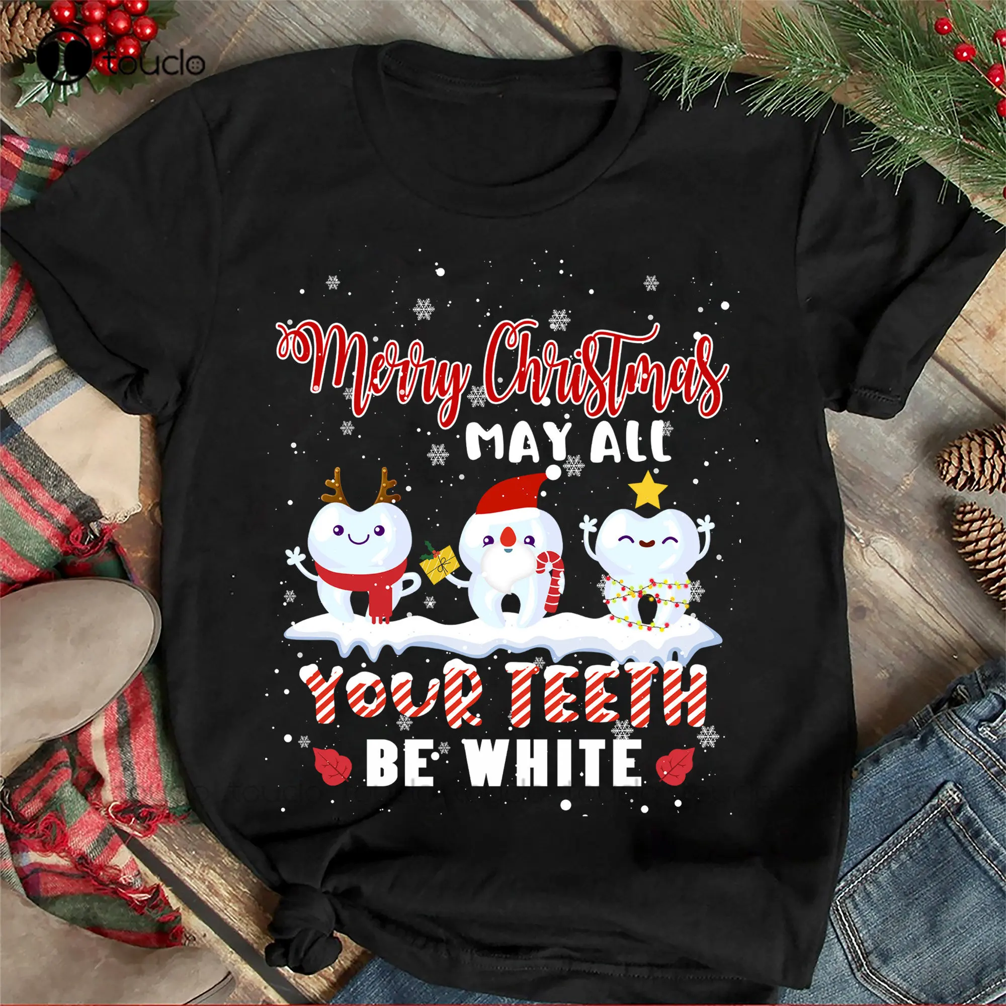 

Christmas - May All Your Teeth Be White Christmas - Family Shirts Men Woman Christmas T Shirts Oversized T Shirts For Men Xs-5Xl