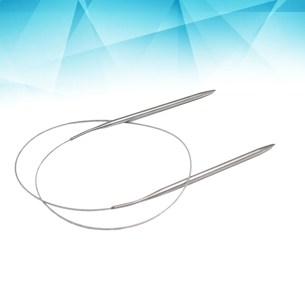 84CM Professional Stainless Steel Tube Circular Knitting Needles Crochet Size for Sweater Woven - NO8(Silver)