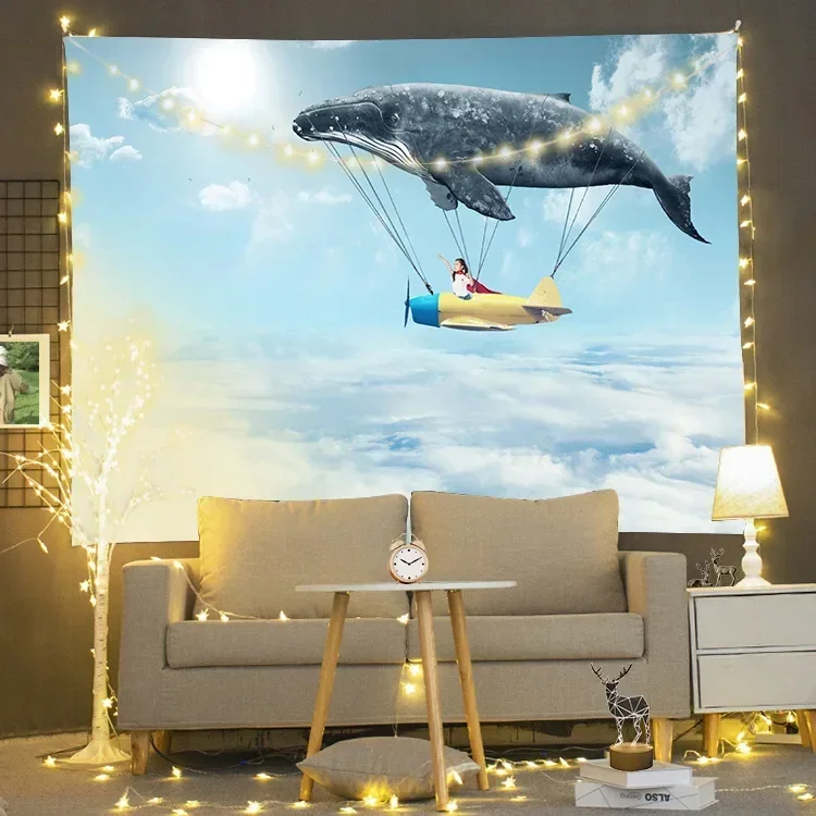 Гобелен на стену в стиле хиппи Подсолнух ведьмахство украшение бохо домашний