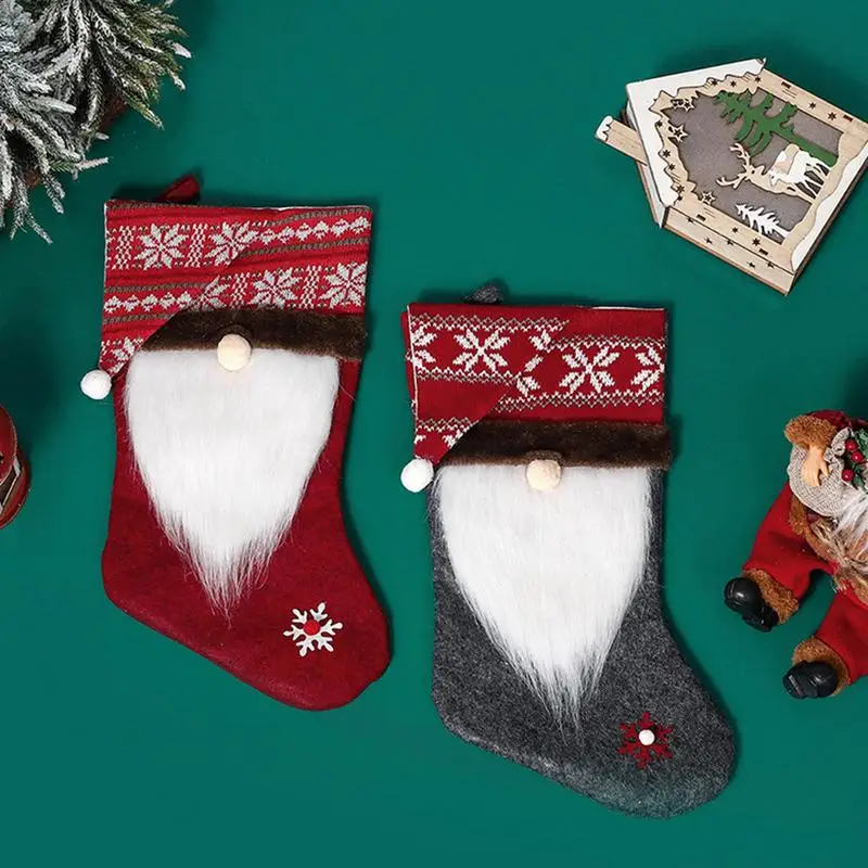 

Christmas Stocking Christmas Stockings With 3D Plush Gnomes Plush Christmas Socks Gift Bag Decorations For Home Office Christmas