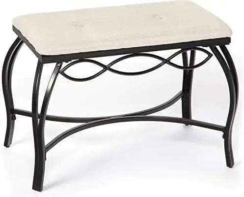 

Moon Shoe Bench - Vanity Seat/Dressing Stool/Makeup Chair - White