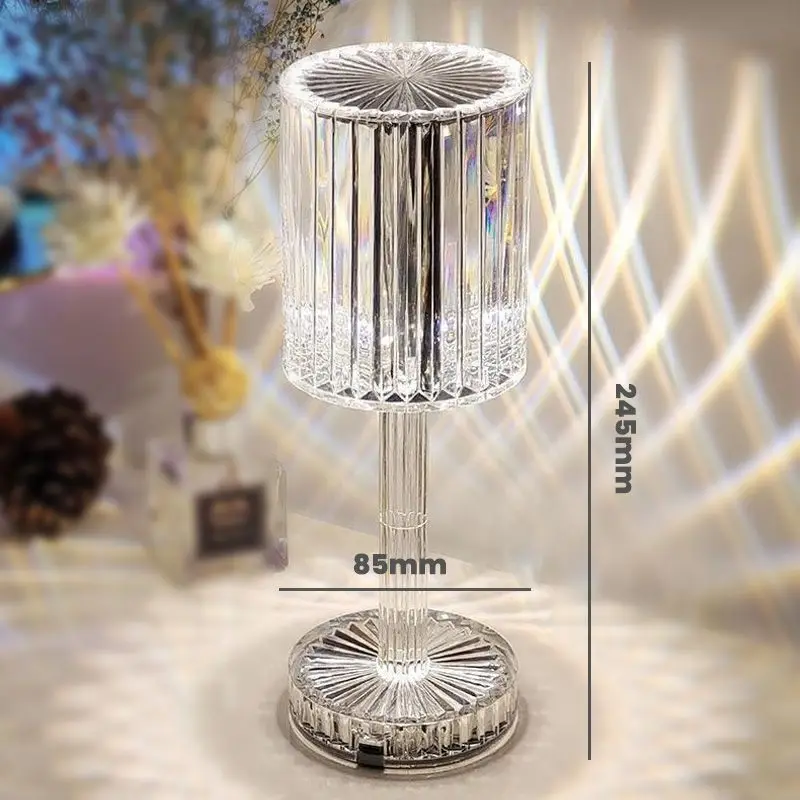 Night Lights Diamond Table Lamp Crystal Touch Control Color Changing Light Romantic Bar Atmosphere Lamp Acrylic USB Rechargeable Night Light night light lamp