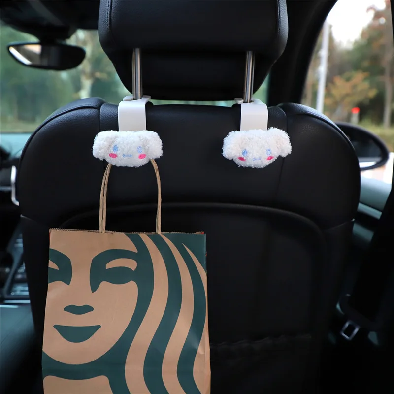 

Sanrios Anime Melody Cinnamoroll Plush Car Seat Headrest Hook Seat Organizer Hanger Storage Holder Kawaii Car Accessories Gift