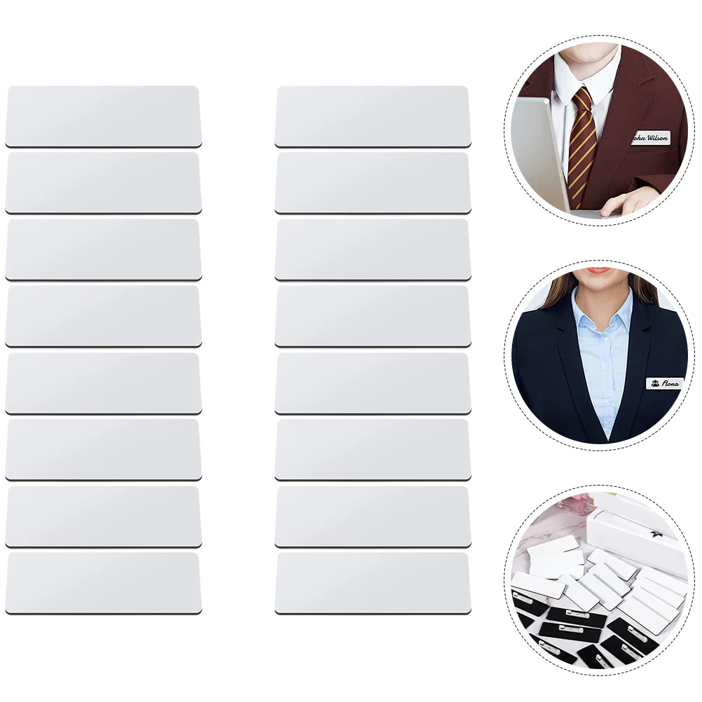 

16 Pcs Custom Name Badge Stocking Tags Plates Set Mourning Bands Badges Blank Student Labels