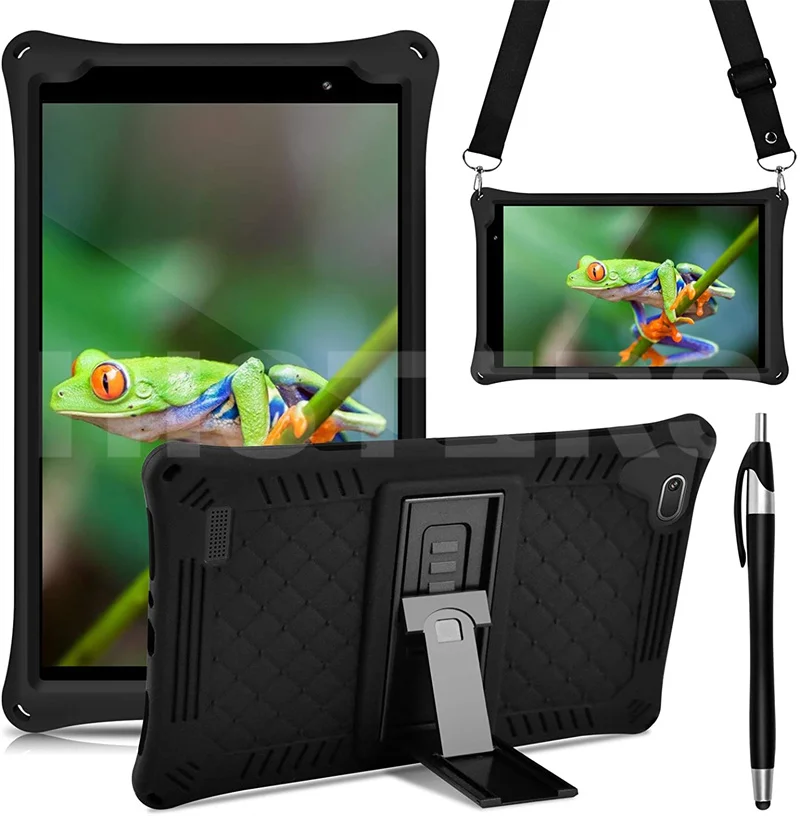 

Free Pen+Shoulder Strap For Digma CITI 8 E400 4G CS8231PL 8.0" Tablet PC Soft Shockproof Silicon Cover Case with Rear Kickstand