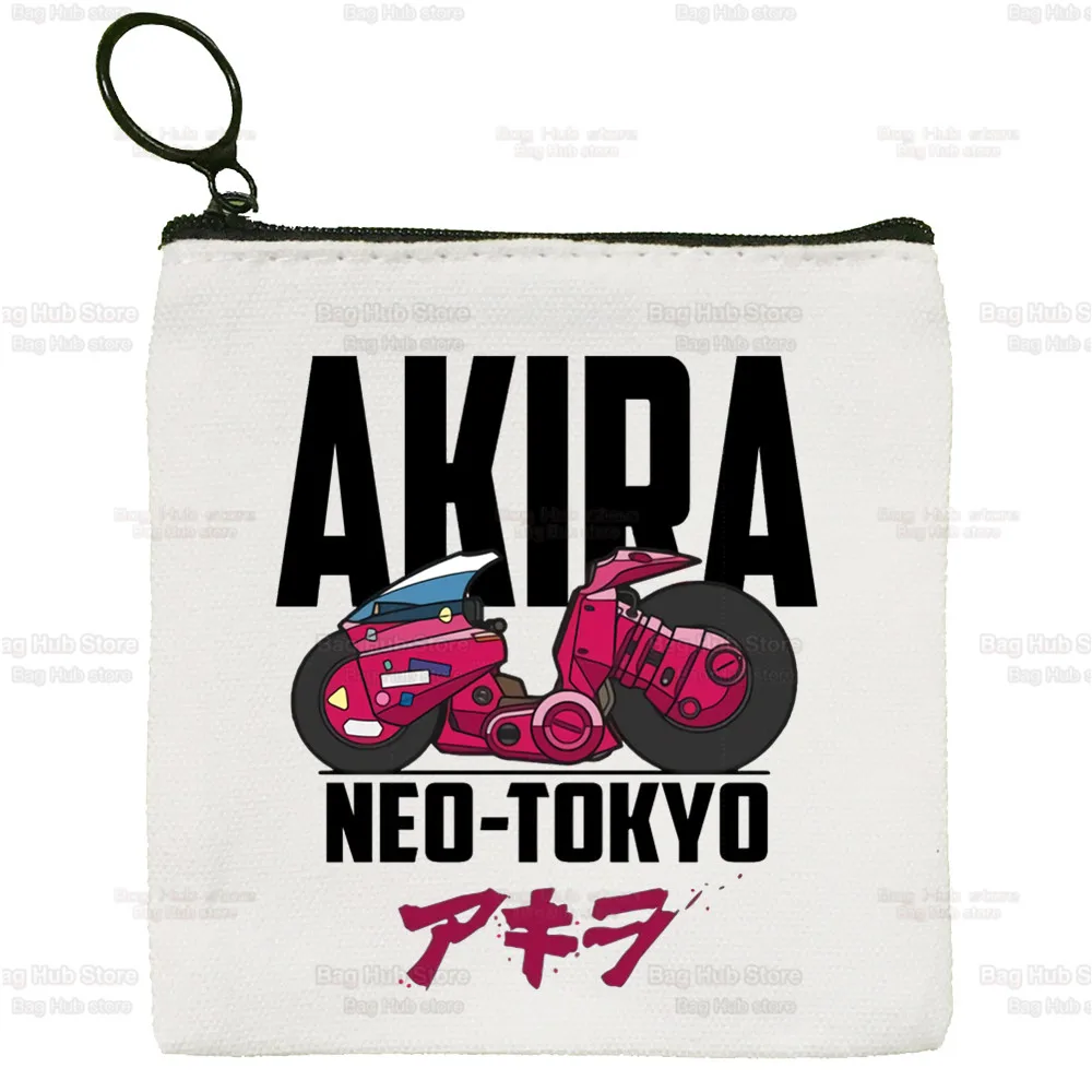 Akira Anime Kaneda Cartoon Coin Purse Female Tokyo Manga Harajuku Mini Canvas Art Cute Key Case Coin Purse Student Wallet