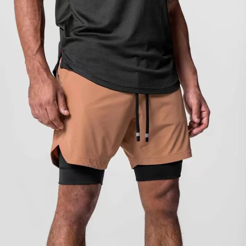 2022 Summer Trend Men's Basketball Shorts Sports Casual Quick-drying Solid Color Muscle Training Lining Fashion Shorts